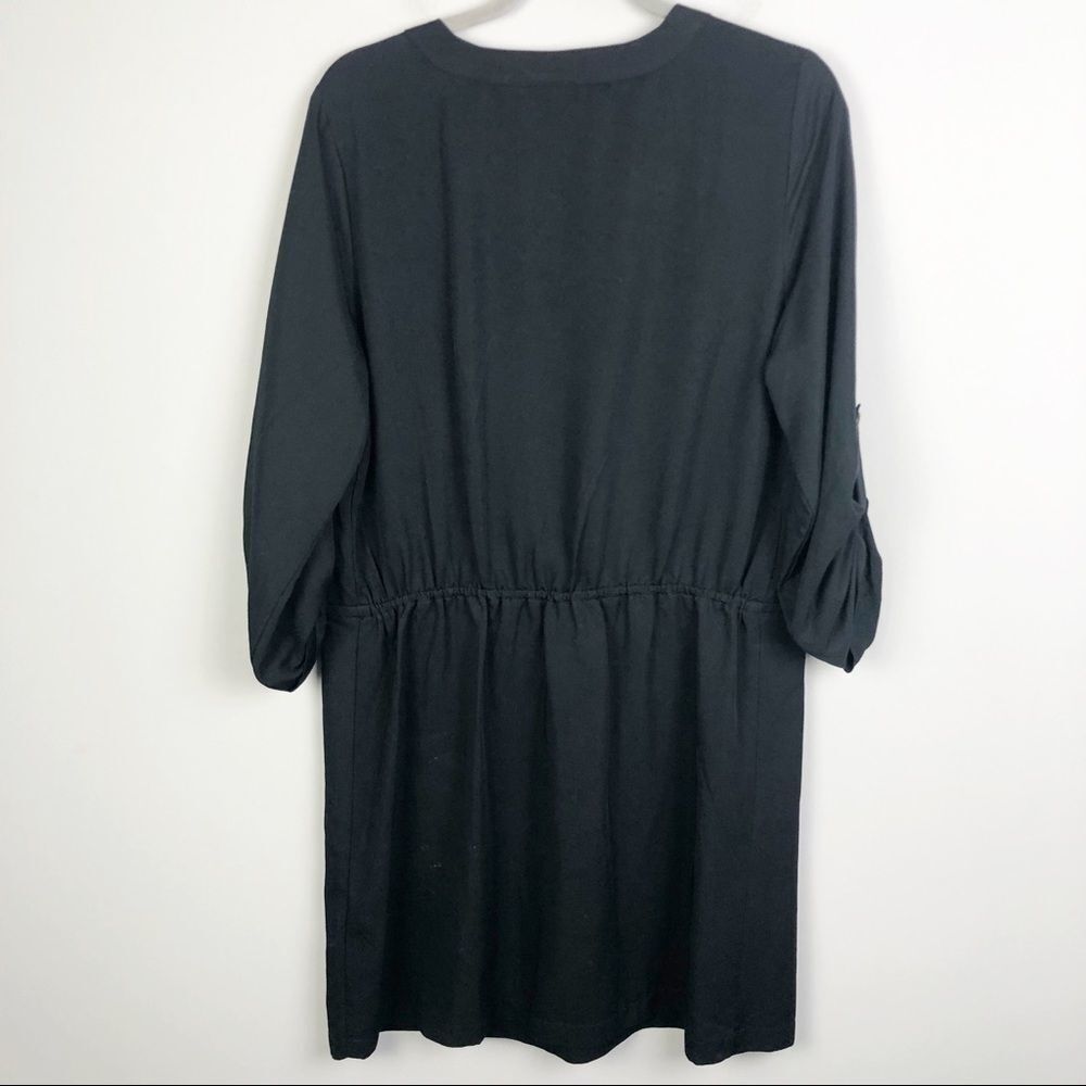 Max Studio | Drawstring Waist Button Front Dress L - image 8